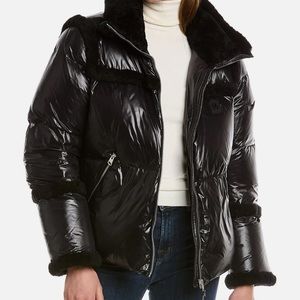 Brand New w tags Mackage Miya Shearling-Trim Coat XL